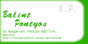 balint pontyos business card